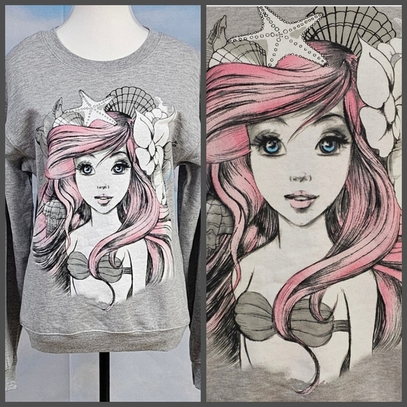 DISNEY PRINCESS | LITTEL MERMAID ARIEL GRAPHIC CREW NECK SWEATSHIRT - NW… - Picture 3 of 16
